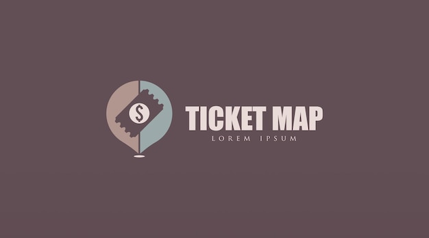 Einfaches und einzigartiges ticket-logo-designkonzept mit logo mit zwei bedeutungen