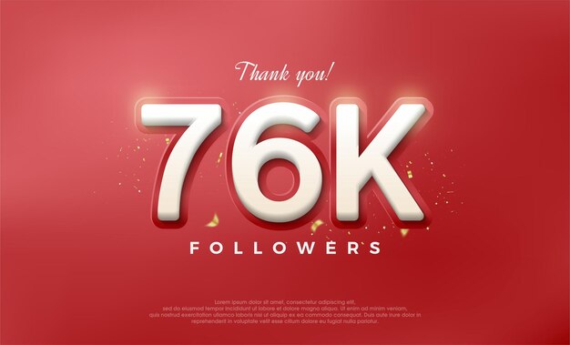 Einfaches und elegantes Design für ein Dankeschön an 76k Follower