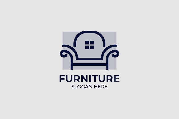 Einfaches und minimalistisches Möbel-Logo-Set