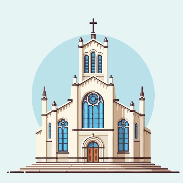 Einfaches und minimalistisches Vektorbild der Kirche