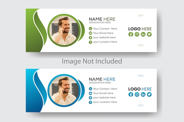 Einfaches und modernes Layout E-Mail-Signaturdesign mit schwarzer Hintergrundfarbe