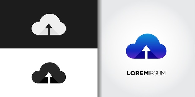 Einfaches upload cloud logo set