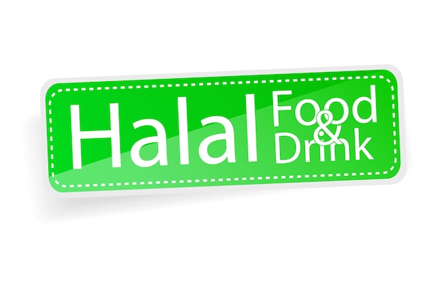 Einfaches Vektor-Grün-Etikett Halal-Zeichen erlauben, für Islam-Menschen zu essen oder zu trinken