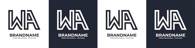 Vektor einfaches wa-monogramm-logo passend für irgendein geschäft mit wa- oder aw-initiale