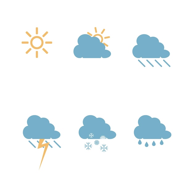 Vektor einfaches wetter-icon-set