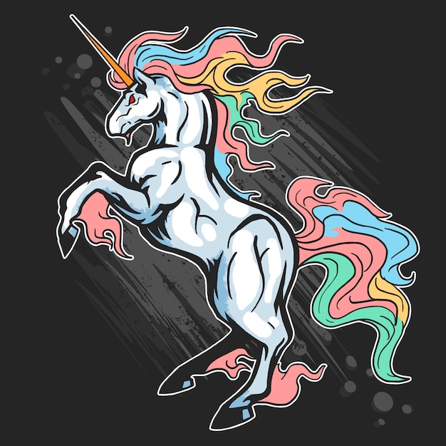 Einhorn grunge vollfarbiges haar