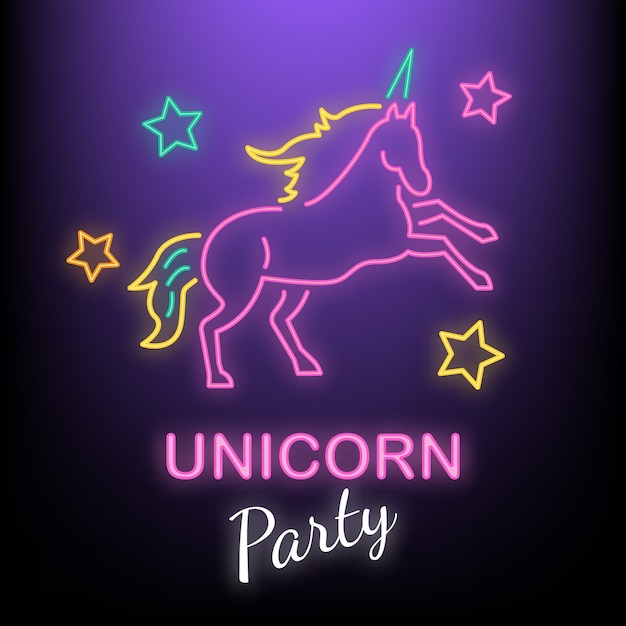 Einhorn-party-neon-logo