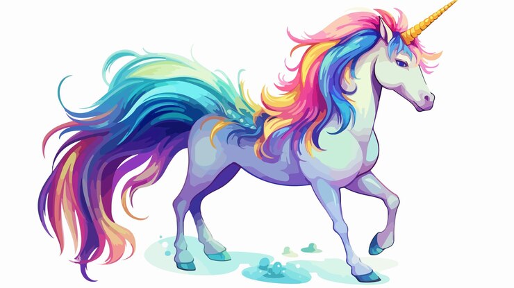 Vektor einhorn ses cartoon vektor-illustration weißer hintergrund