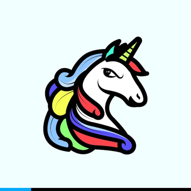 einhornillustration mit langen haaren