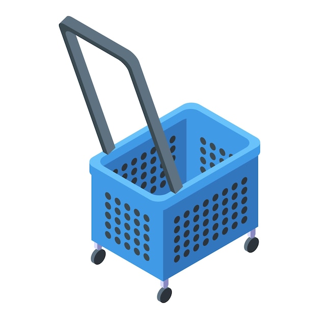 Einkaufskorb-online-shopping-symbol isometrisches warenkorb-online-shopping-vektorsymbol für webdesign isoliert auf weißem hintergrund
