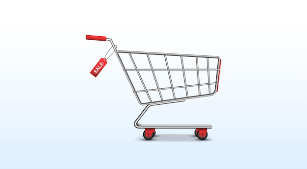 Einkaufswagen mit Verkaufstext