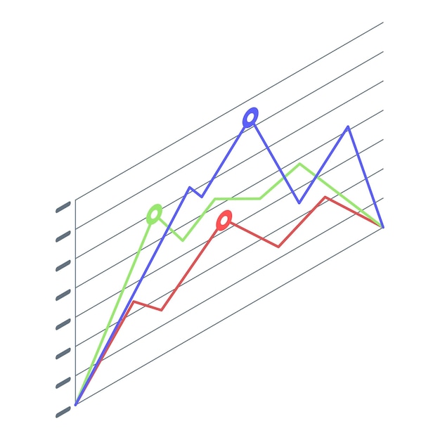 Einkommensdiagramm-Symbol Isometrisches Einkommensdiagramm-Vektorsymbol für Webdesign isoliert auf weißem Hintergrund