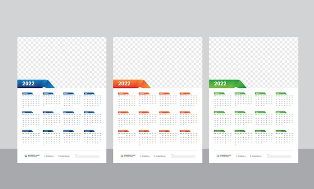 Einseitige wandkalender 2022 vorlage