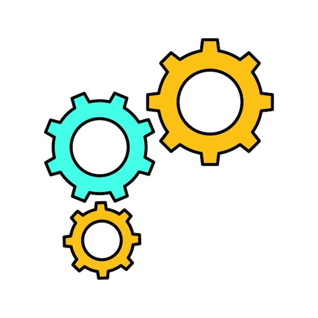 Einstellungen Getriebe Flach-Symbol
