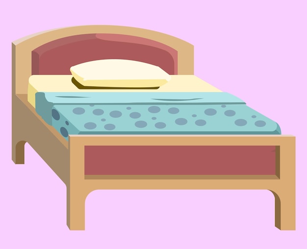 Einzelbett mit blauer Decke