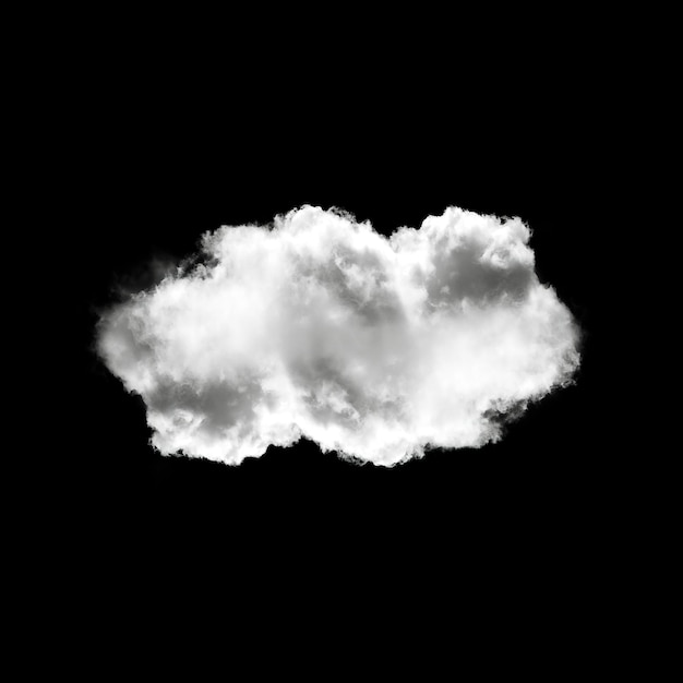 Einzelne weiße Wolkenform, isoliert über einem festen Hintergrund Cumulus-Wolke