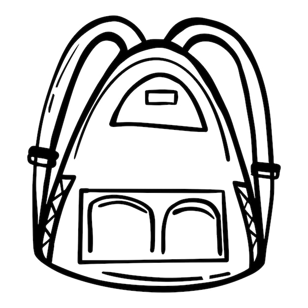 Vektor einzelner rucksack mit einzeiliger zeichnung. rucksack-symbol. linienstil. vektor-illustration. zurück zur schule