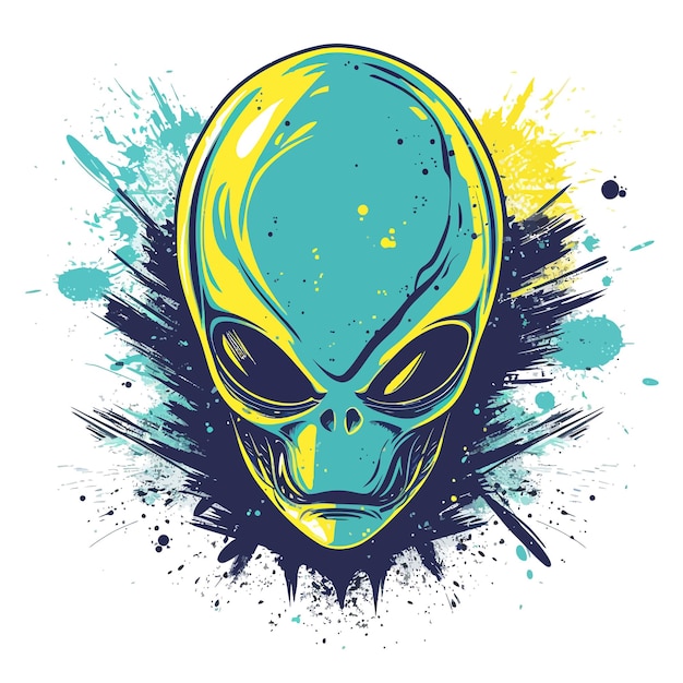 Vektor einzigartig und trendy alien t-shirt design