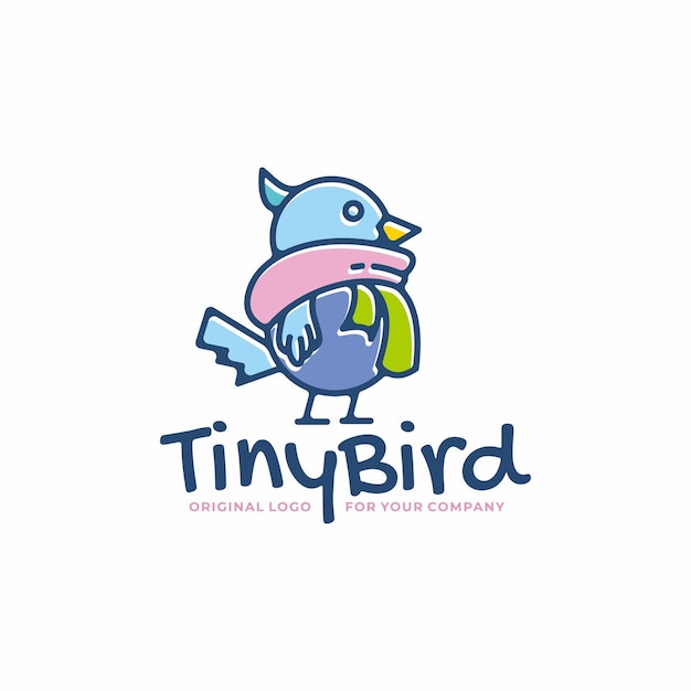 Einzigartige kleine vogel-logo-design-vorlage