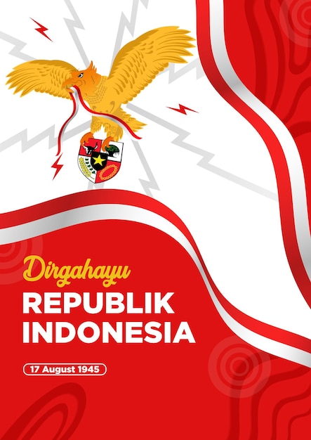 Einzigartige postervorlagen indonesien unabhängigkeitstag mit garuda pancasila vektor-illustration