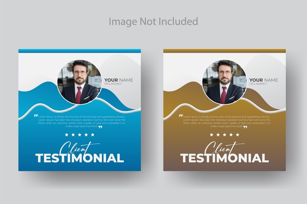 Einzigartige und abstrakte Kundenbeweise Präsentation quadratisches Banner Design Kreatives Corporate