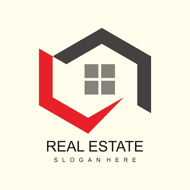 Vektor einzigartiges design der immobilien-logo-vorlage