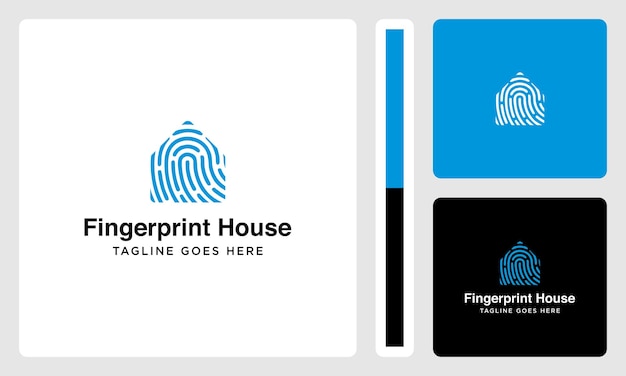einzigartiges Fingerabdruck-Heimvektorlogo