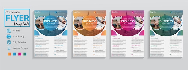 Vektor einzigartiges flyer-vorlagen-set. kreatives business-flyer-design mit modernem unternehmensstil.