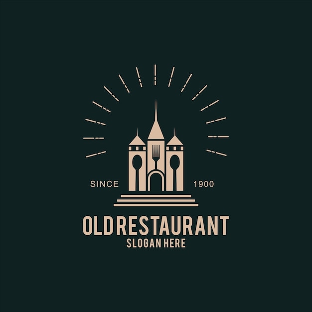 Einzigartiges logo-design des alten restaurants