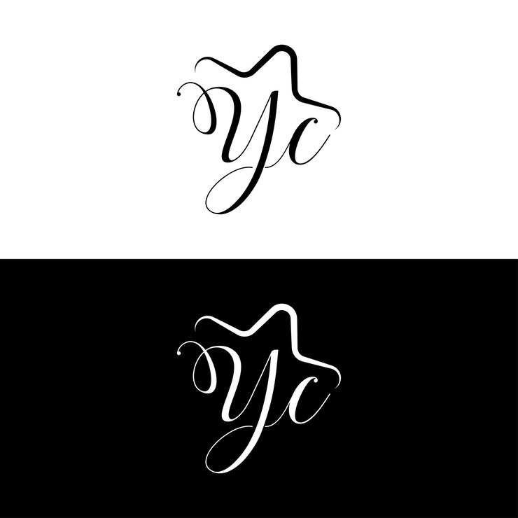 Vektor einzigartiges, minimalistisches yc-buchstaben-logo-design