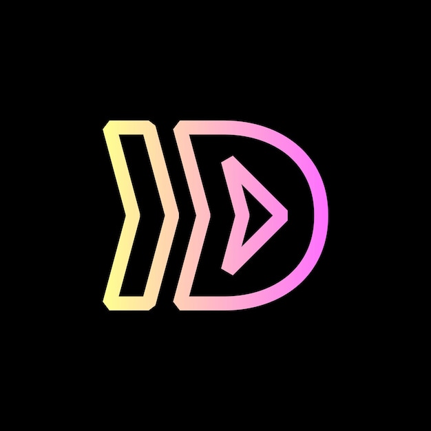 Vektor einzigartiges pfeil-d-logo