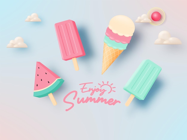 Eis am Stiel und Eis für die Sommersaison