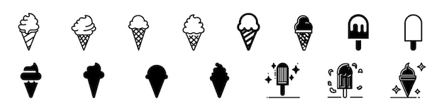 Eis-Icon-Set. Eis-Icons-Set. Eis-Sammlung