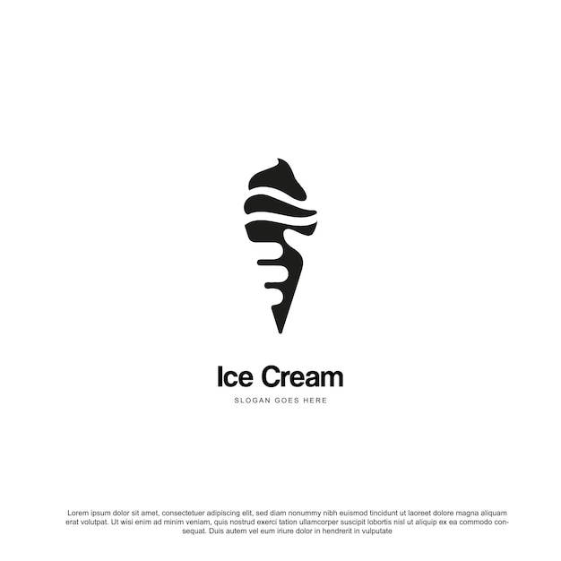 Eis im waffelkegel-logo-design