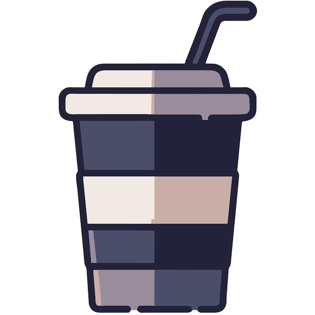 Eis-kaffee-symbol farbiger umriss