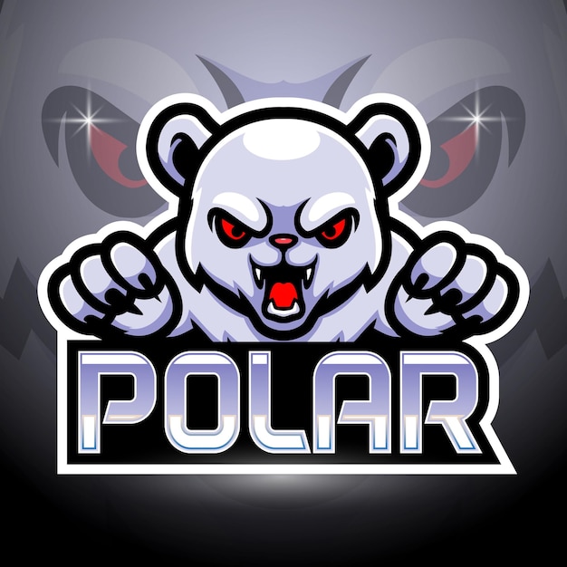 Eisbär maskottchen esport logo design