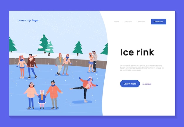 Eisbahn landing page vorlage