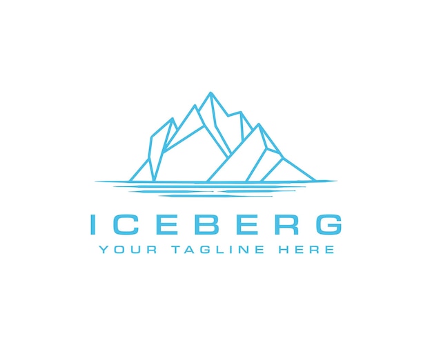 Eisberg-logo geometrische linie umriss monolinie illustration