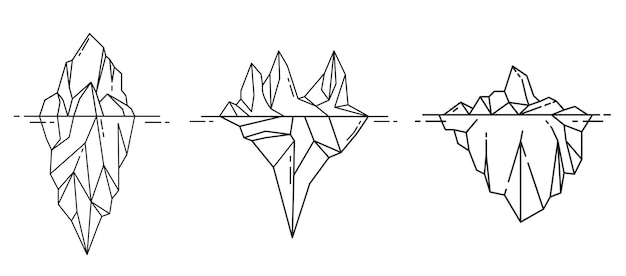 Vektor eisberg-symbol im umriss-stil. vektor-illustration.