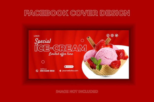 Eiscreme-Facebook-Cover-Design-Vorlage