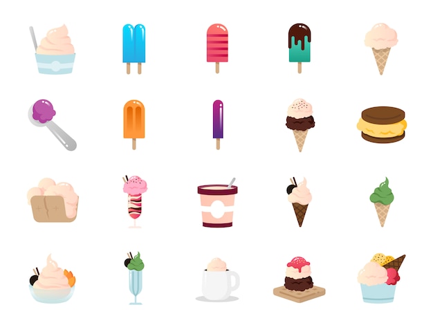 Eiscreme-icon-set.