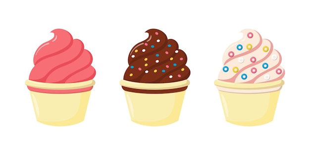 Eiscreme in einem schüsselillustrationsdesign