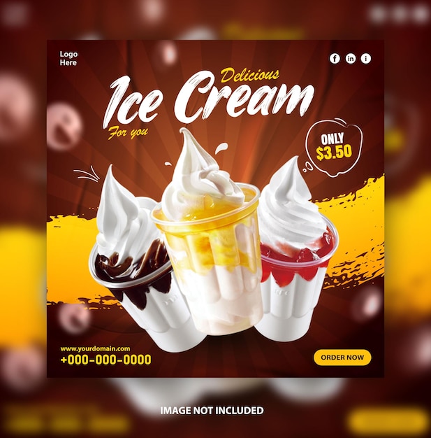 Eiscreme-instagram-quadratpost oder social-media-banner