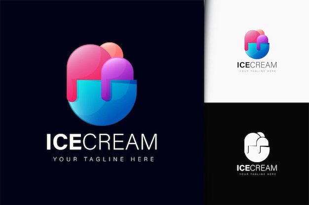 Eiscreme-logo-design mit farbverlauf