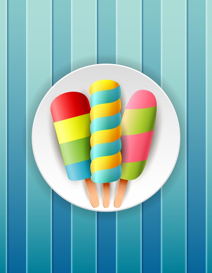 Eiscreme mit Hintergrundillustration