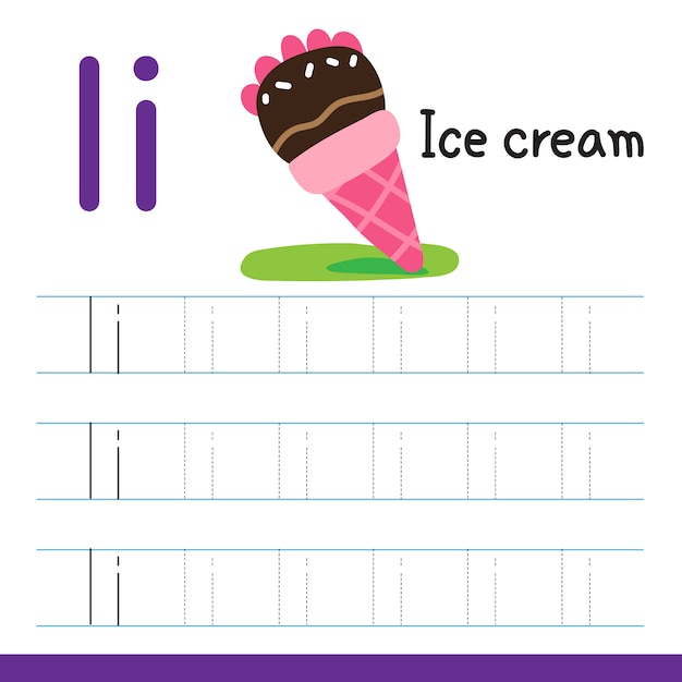 Eiscreme-Zeichnungslinie-Vektordesign