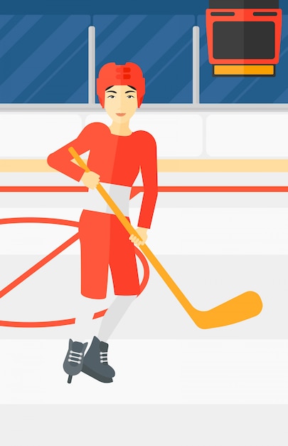 Eishockeyspieler mit schläger