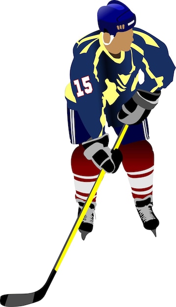 Eishockeyspieler Vektorillustration für Designer
