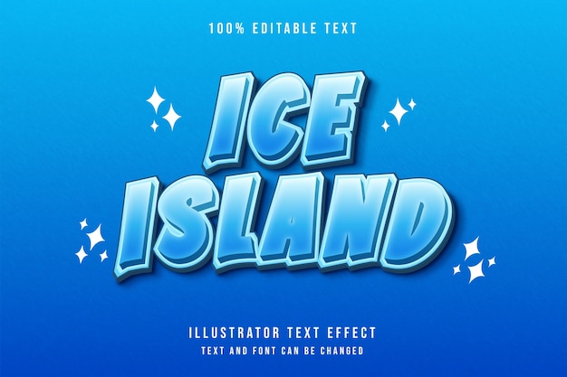 Eisinsel3d bearbeitbarer Texteffekt blaue Abstufung modernen Stil