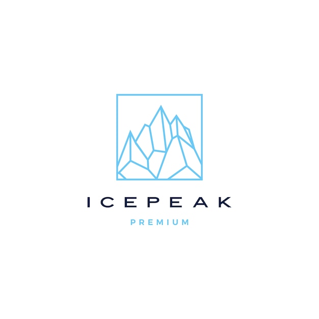 Eispitzenbergsteingebirgsabenteuer icepeak geometrische logolinie kunstentwurfsillustration